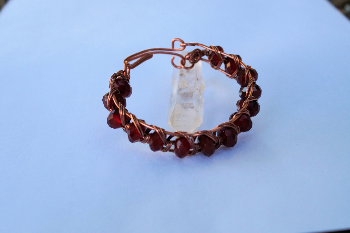 Carnelian in copper bracelet