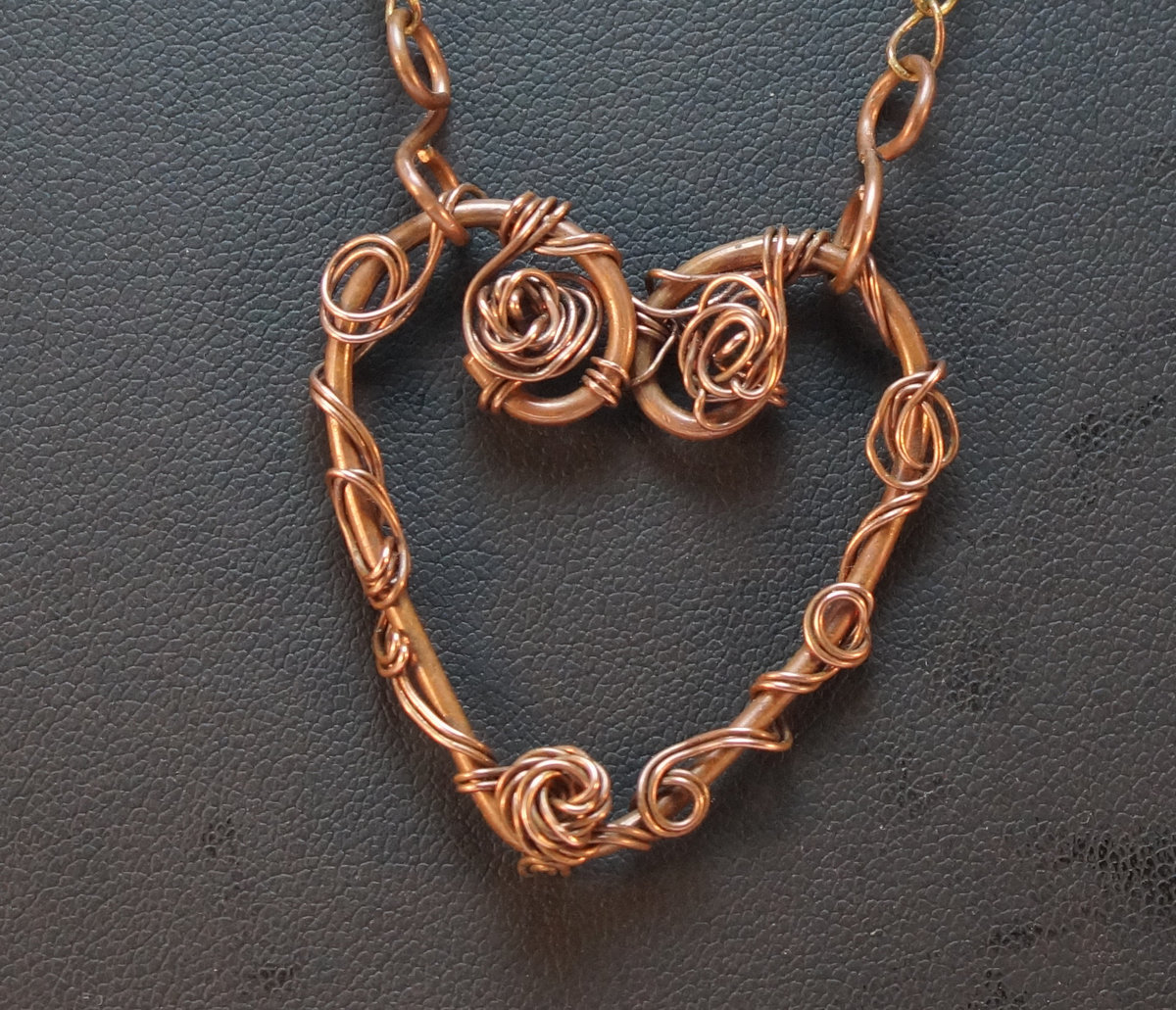 Copper heart necklace