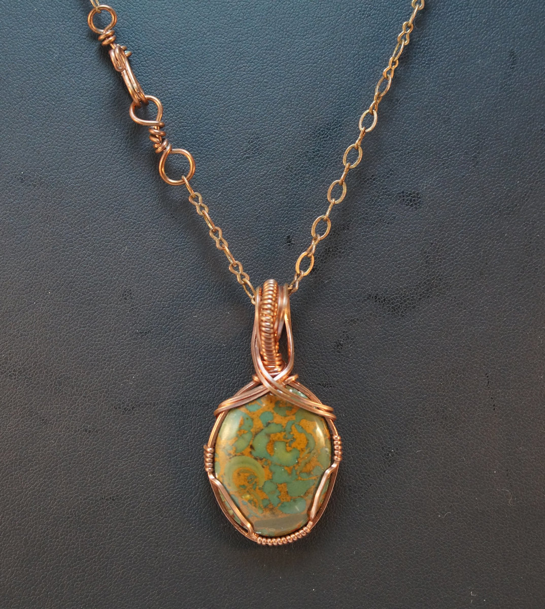 Varisite in copper necklace